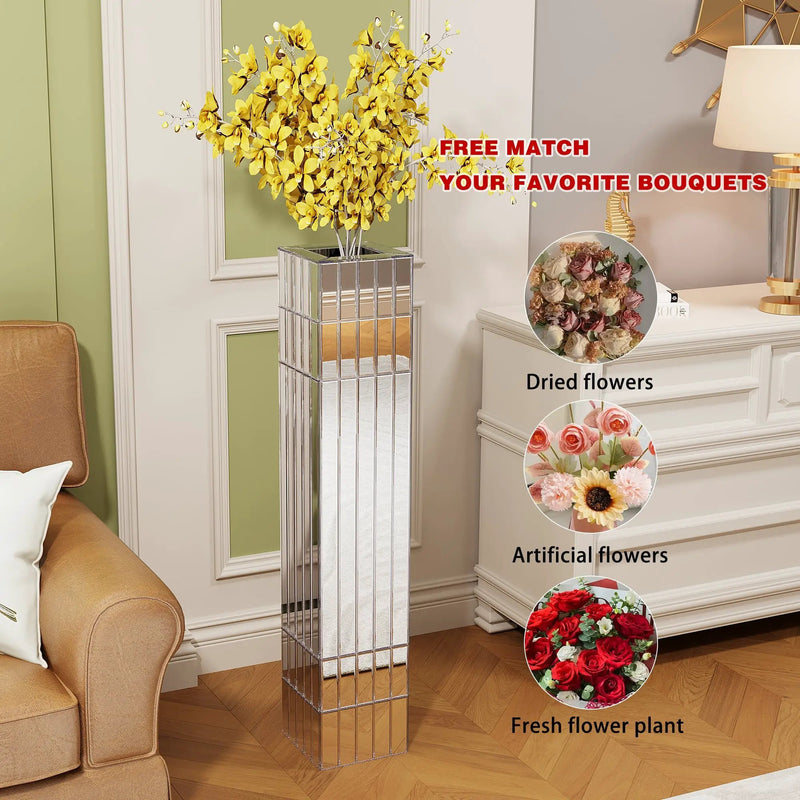 36.02" Tall Mirrored Floor Vase by HouseOfZazla