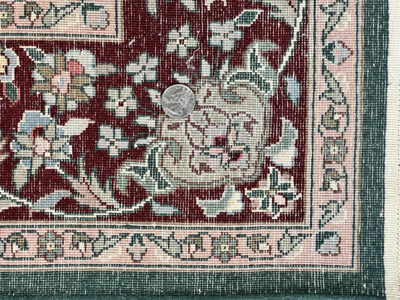 Pak Persian Rug 4x6, Wool Hand Knotted Vintage Carpet, Dark Green, Floral Medallion, Fine Oriental Rug by Jewel Rugs