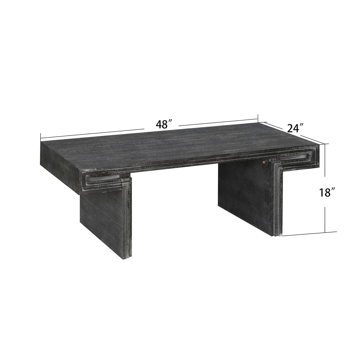 American Vintage Industrial Coffee Table, Double Tier Design by Unique Piece Furniture