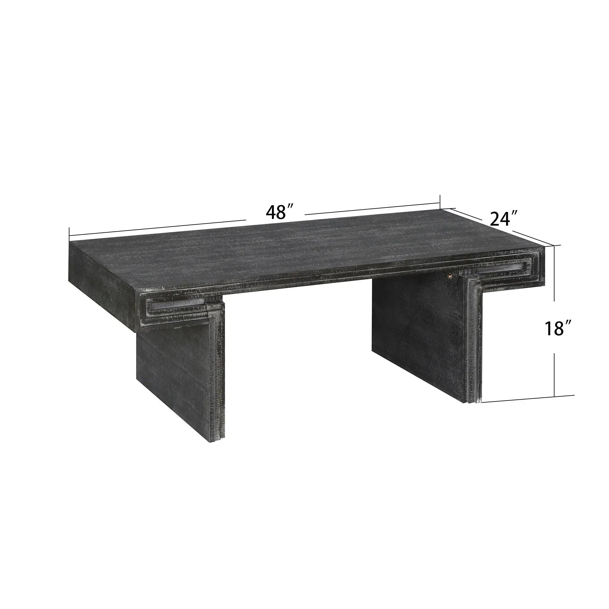 American Vintage Industrial Coffee Table, Double Tier Design
