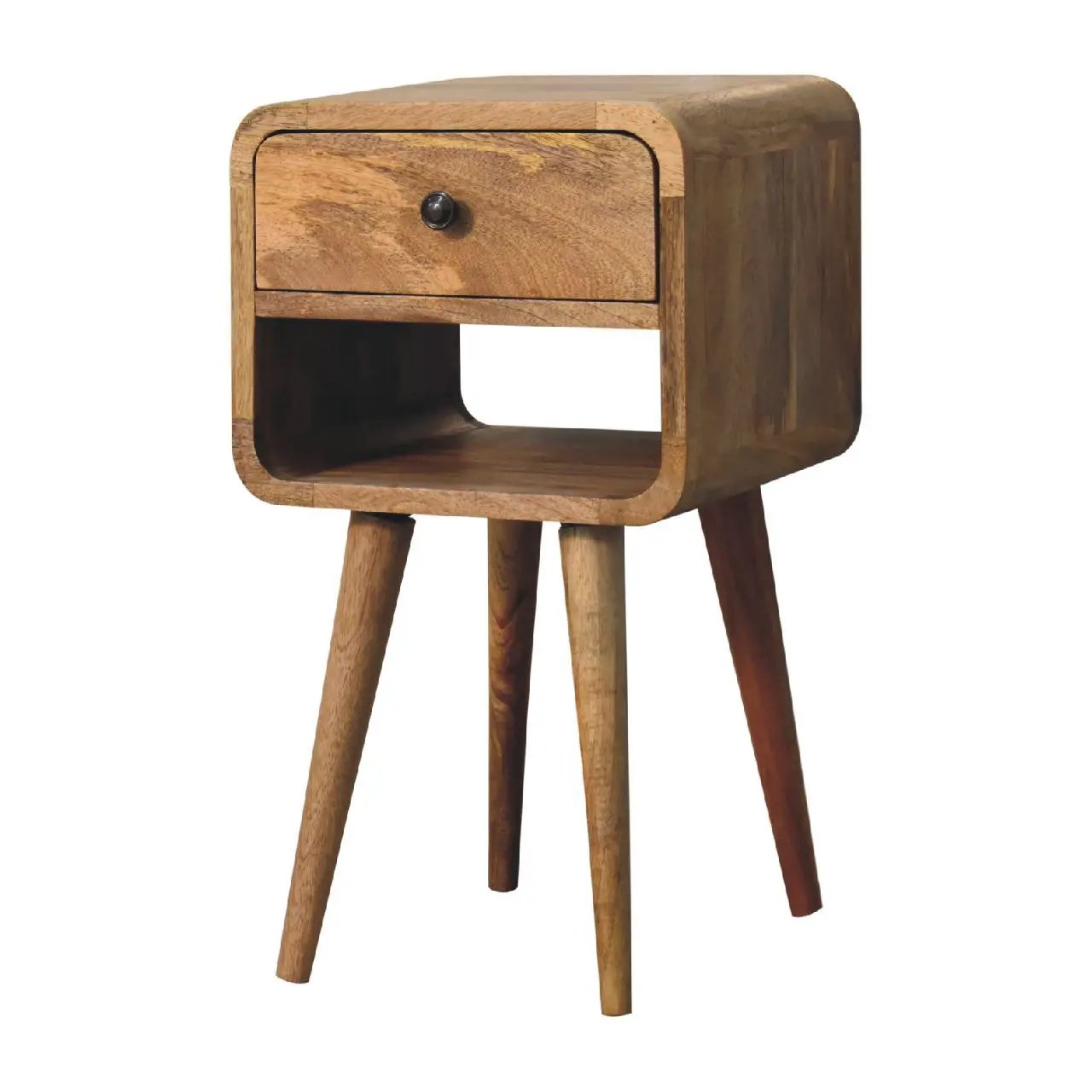 Mini Chestnut Curve Lower Bedside Nifhtstand by Unique Piece Furniture