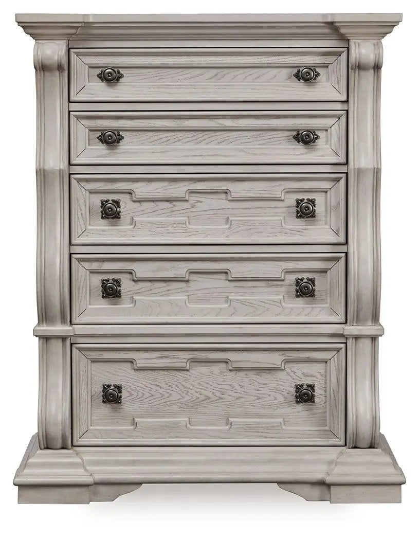Bruchandi - Five Drawer Chest - Antique White by Unique Piece Furniture