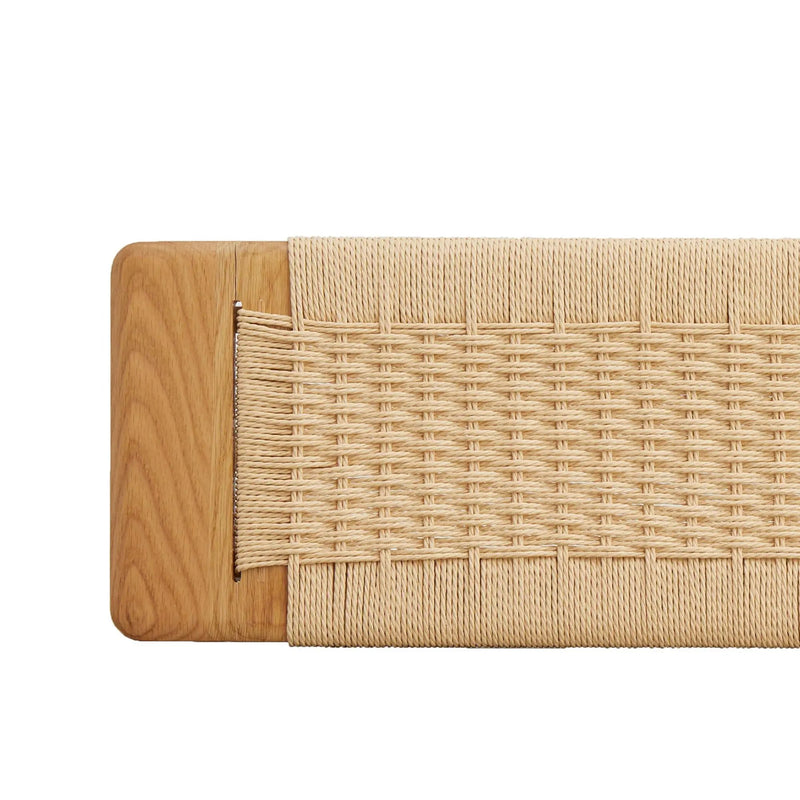 Woven Design Dining Bench For Dining Room, Bedroom - Natural Oak by Unique Piece Furniture