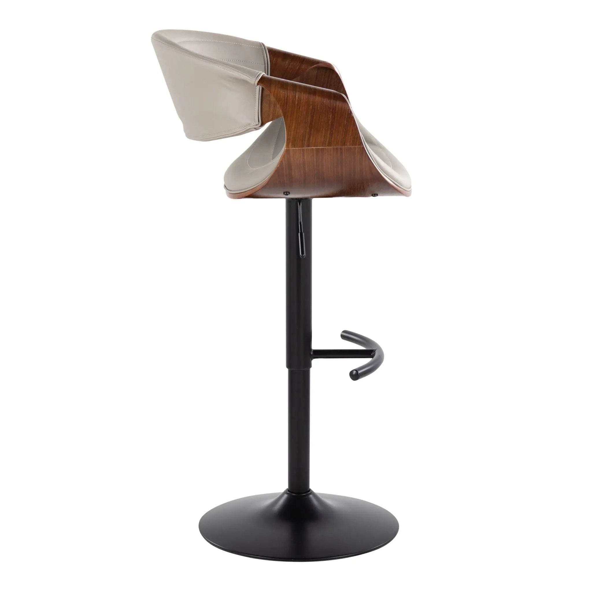 Symphony - Mid Century Modern Adjustable Barstool With Swivel With Rounded T Footrest (Set of 2) by HouseOfZazla