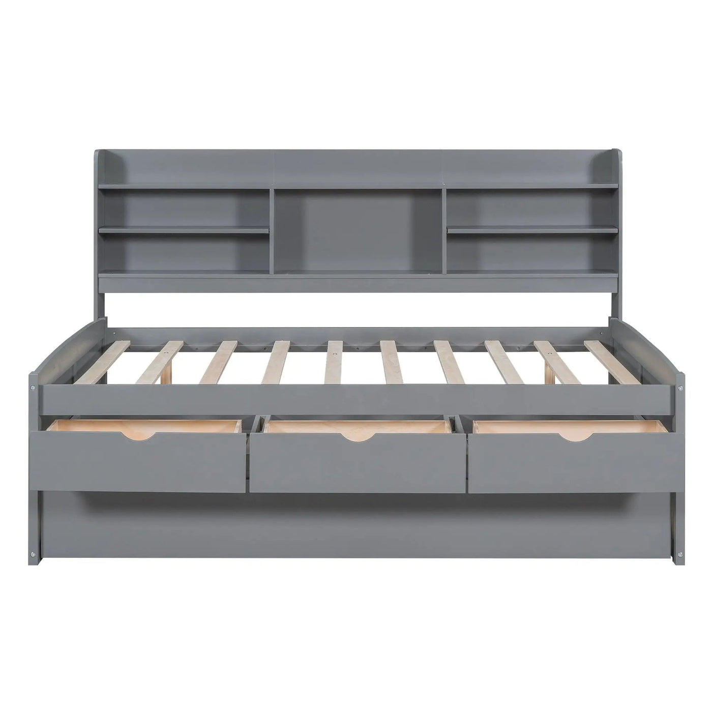 Captain Bed With Built In Bookshelves, 3 Storage Drawers, And Trundle by HouseOfZazla