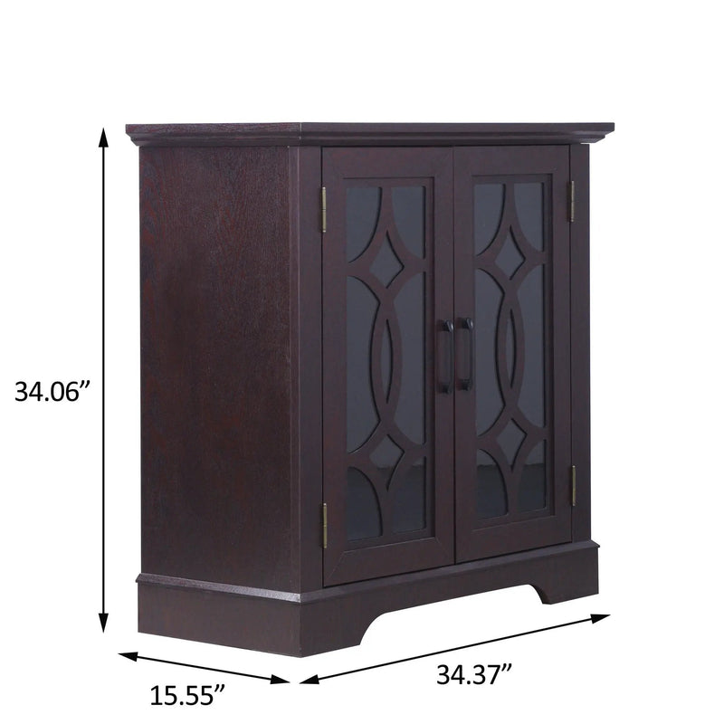 Modern Sideboard With Tempered Glass Doors - Ox Blood Red by HouseOfZazla