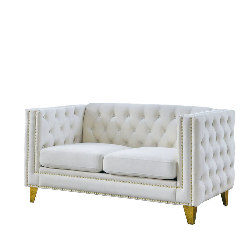 Modern Sofa With Button Tufting, Upholstered Couch For Living Room by HouseOfZazla