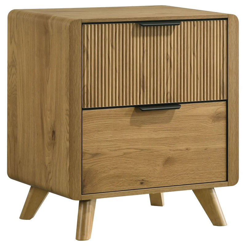 Bennett 2-drawer Bedroom Nightstand Bedside Table Light Oak by Unique Piece Furniture