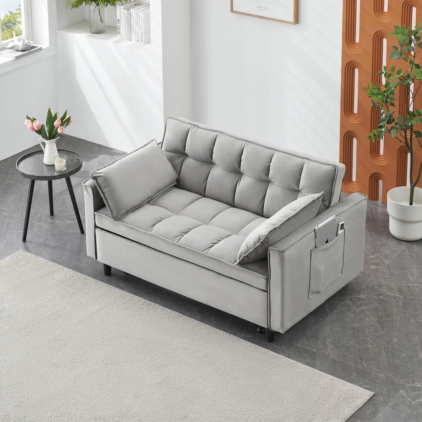 Sofa Bed With Pockets, 3 In 1 Convertible For Living Room by Unique Piece Furniture