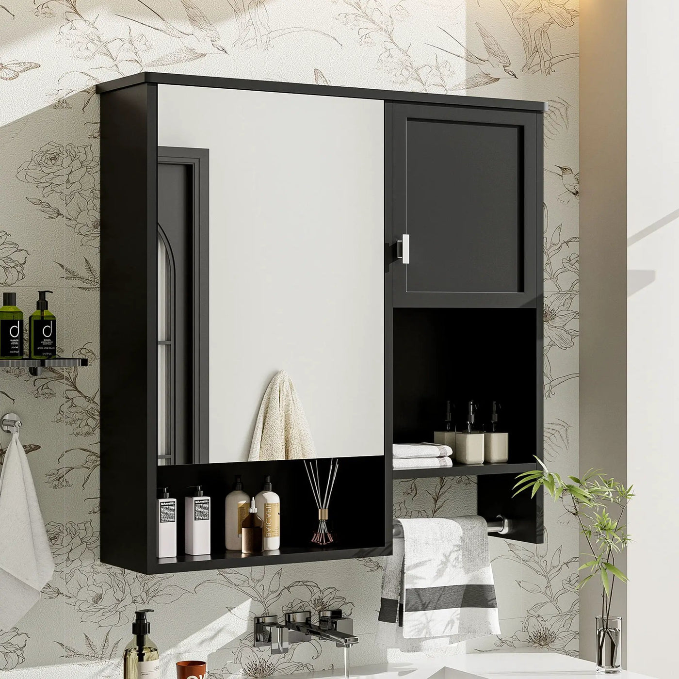 Modern Wall Mounted Bathroom Medicine Cabinet, Bathroom Wall Storage Cabinet With Mirror by HouseOfZazla