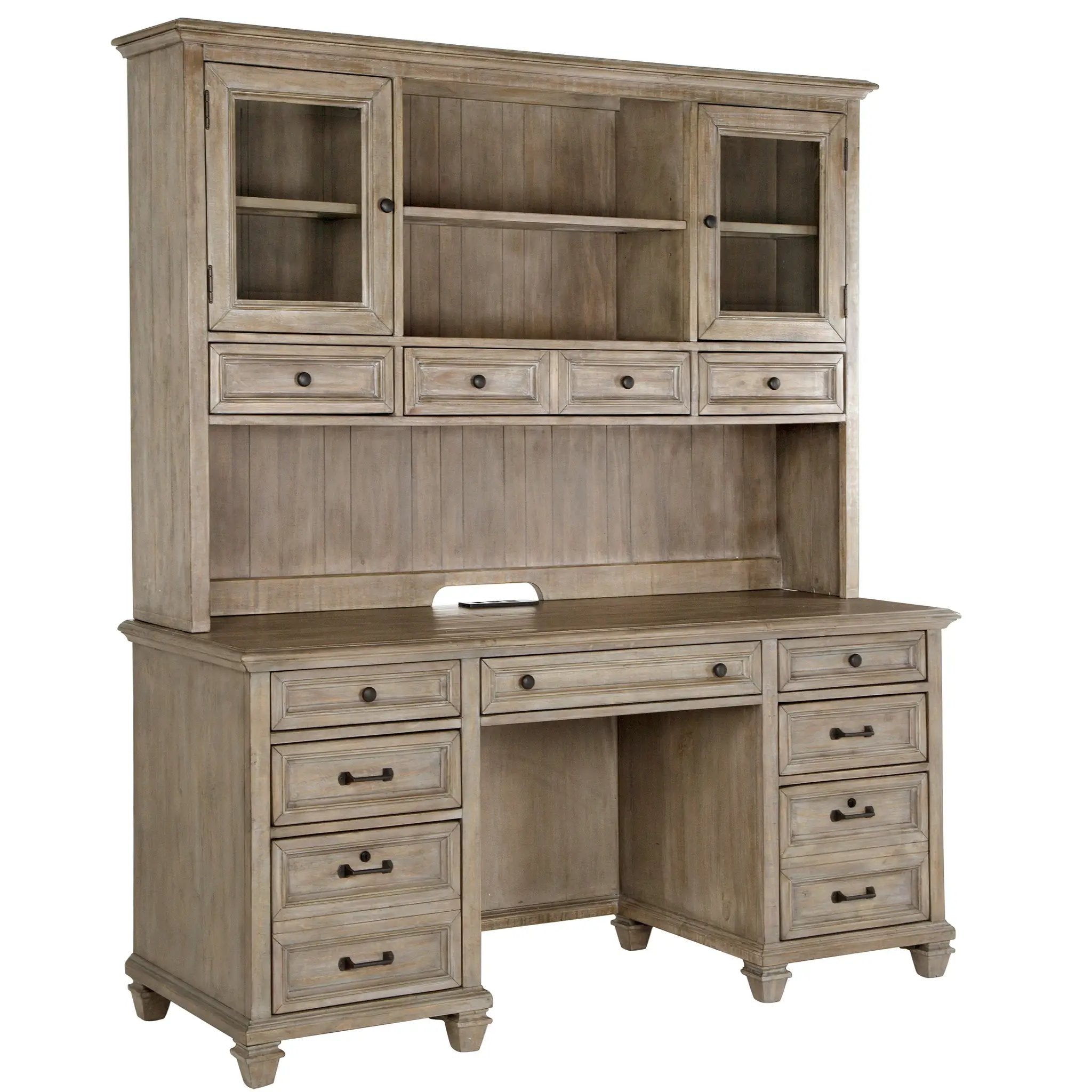 Lancaster - Credenza With Hutch - Dove Tail Gray by Unique Piece Furniture