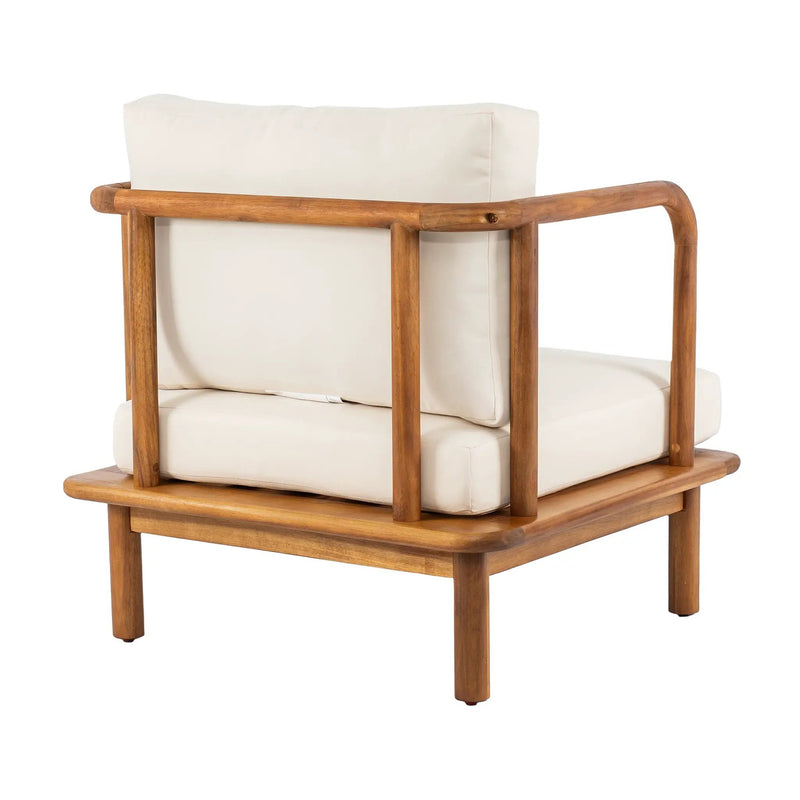 Canape Acacia Club Chair with Cream Cushion Set of 2 by HouseOfZazla