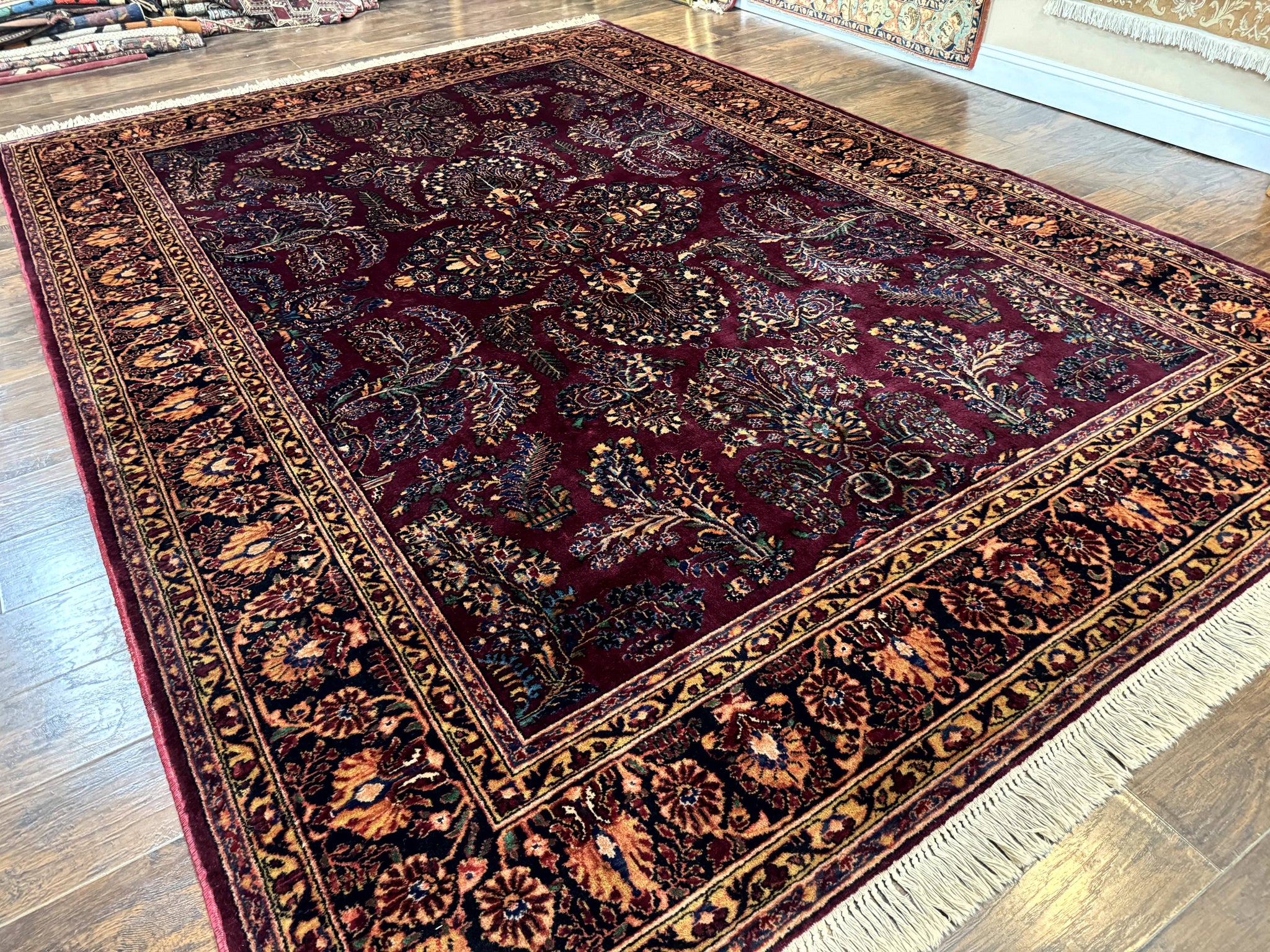Antique Karastan Rug 8.6 x 12, Wool Pile, Vintage Discontinued Karastan Sarouk Lanamar by Jewel Rugs