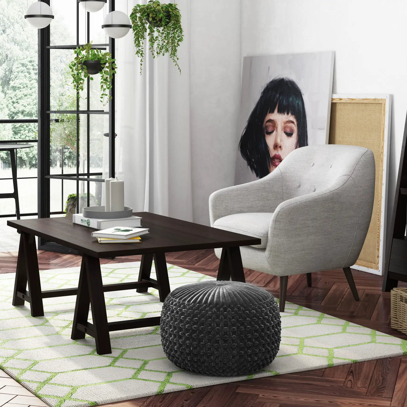 Renee - Handcrafted Round Pouf by Unique Piece Furniture