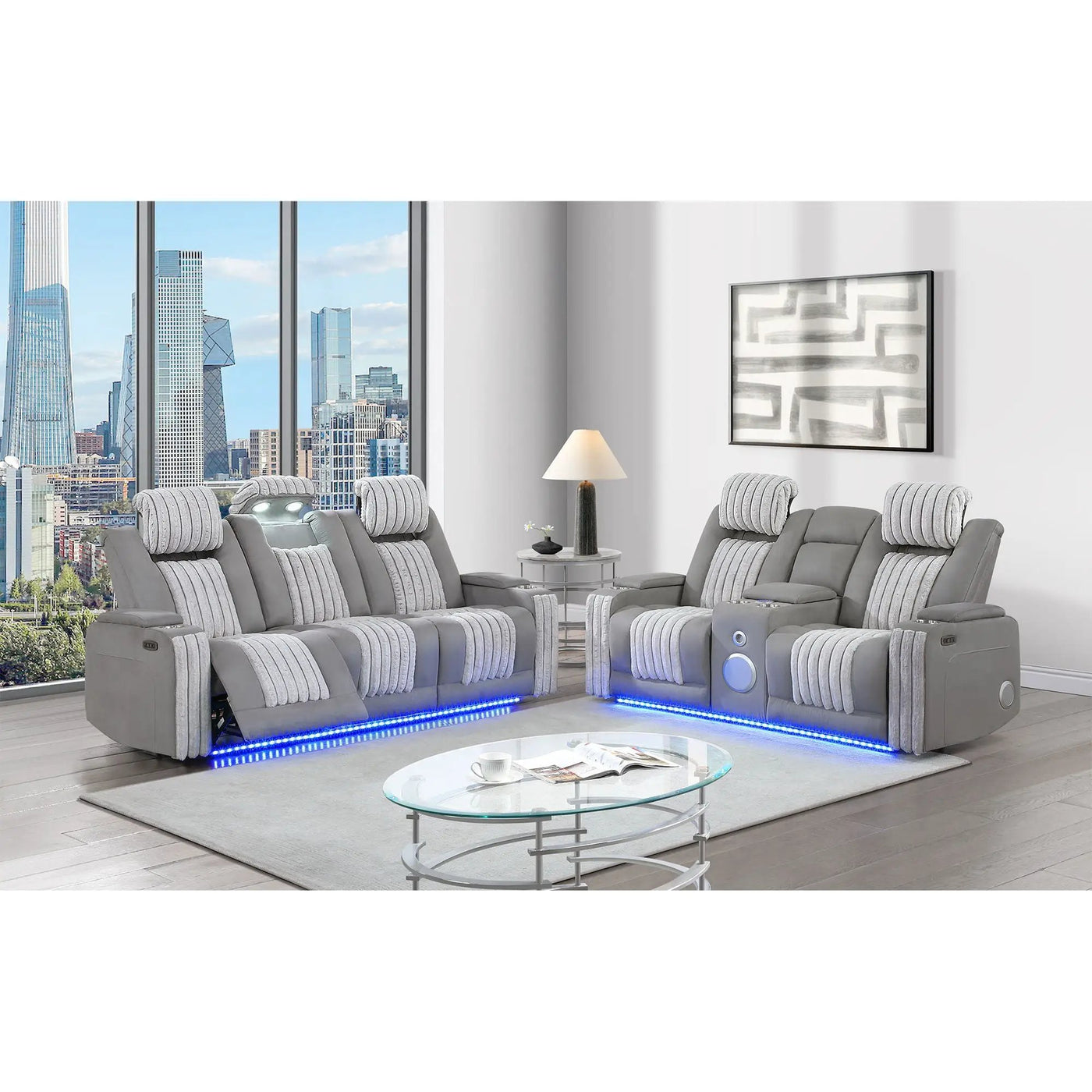 Duran - Power Reclining Set With Power Headrest by HouseOfZazla