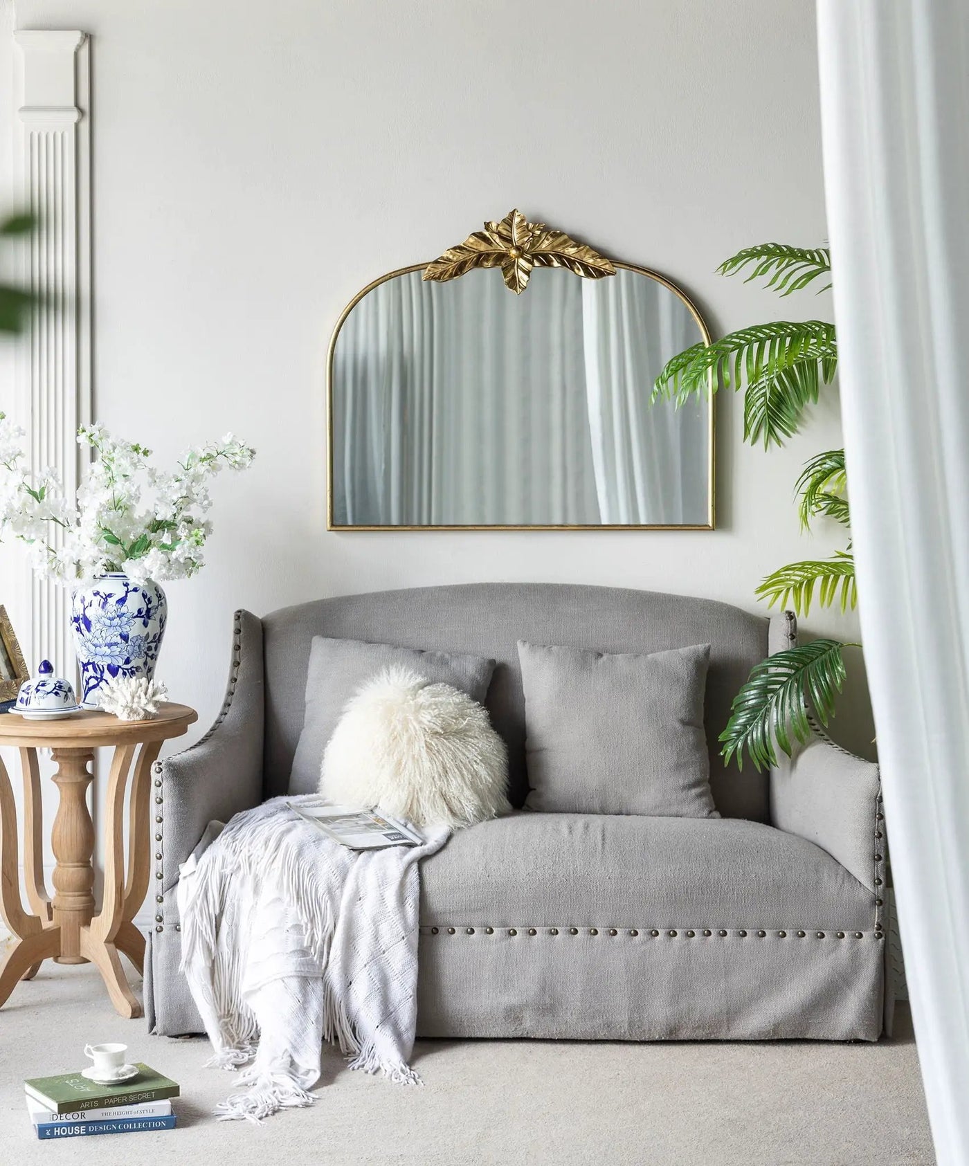 Arched Wall Mirror With Metal Frame, Wall Mirror For Living Room by HouseOfZazla