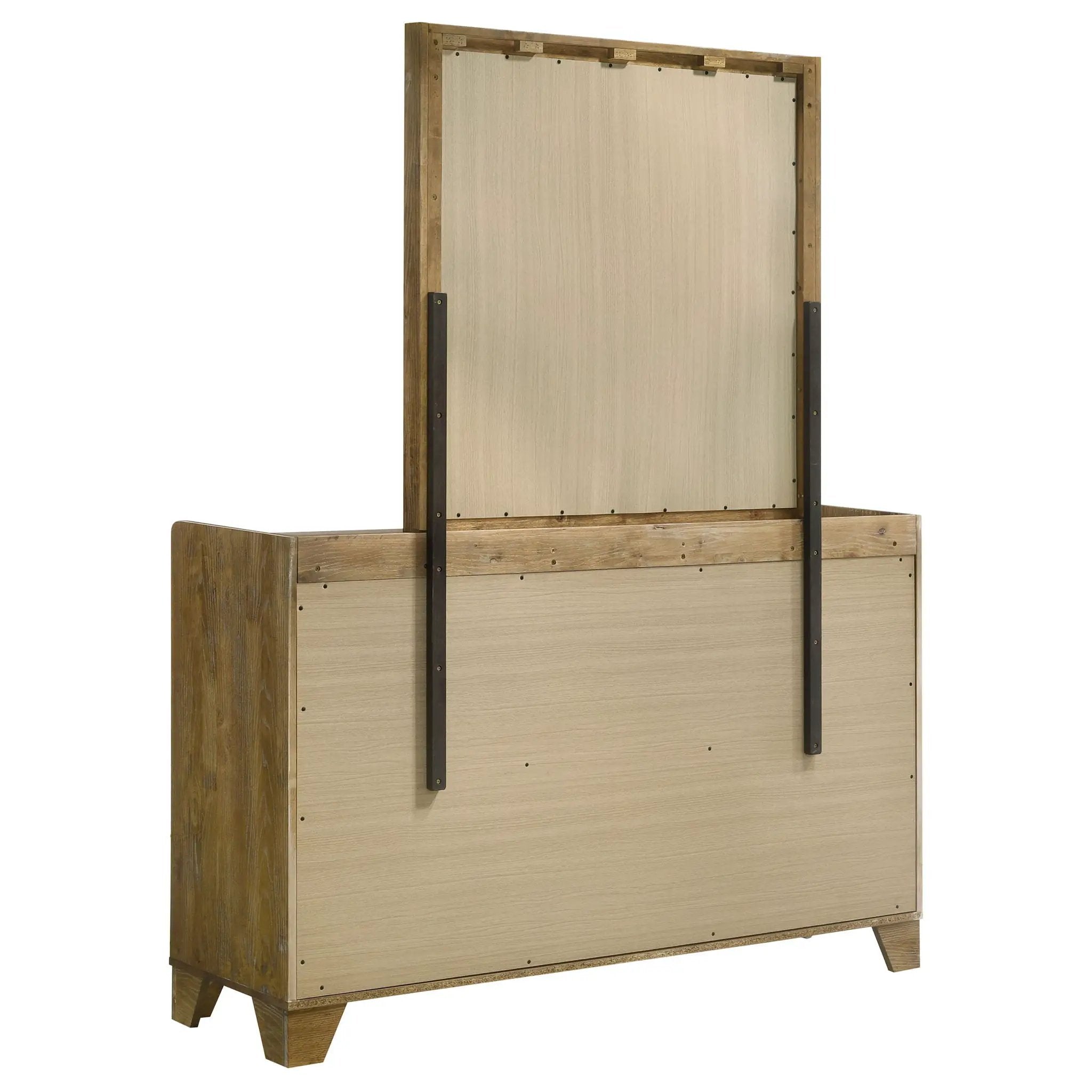 Henderson 6-drawer Bedroom Dresser with Mirror Medium Oak by Unique Piece Furniture