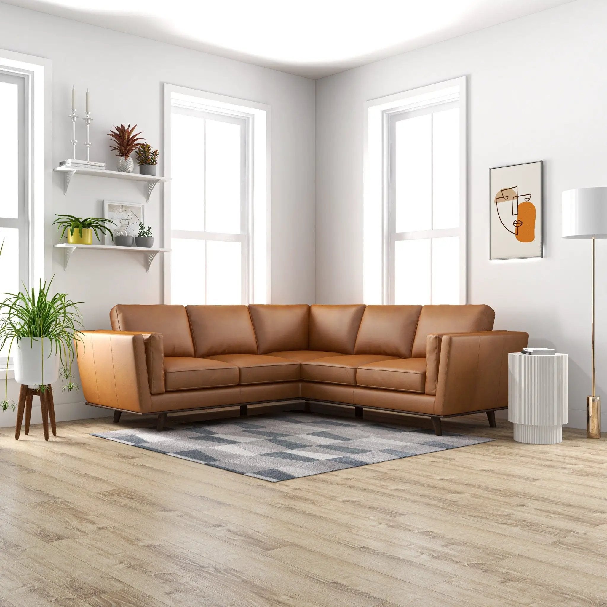 Erman - Corner Sofa - Tan by HouseOfZazla