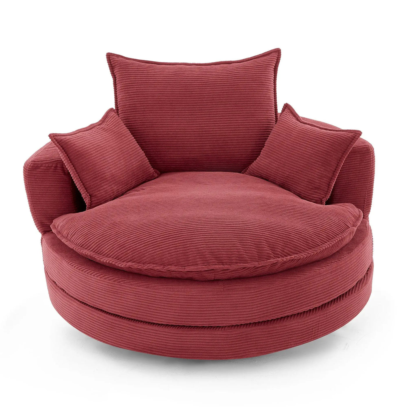 360° Swivel Accent Barrel Chair With Dual Layer Cushion And 3 Removable Pillows by Unique Piece Furniture
