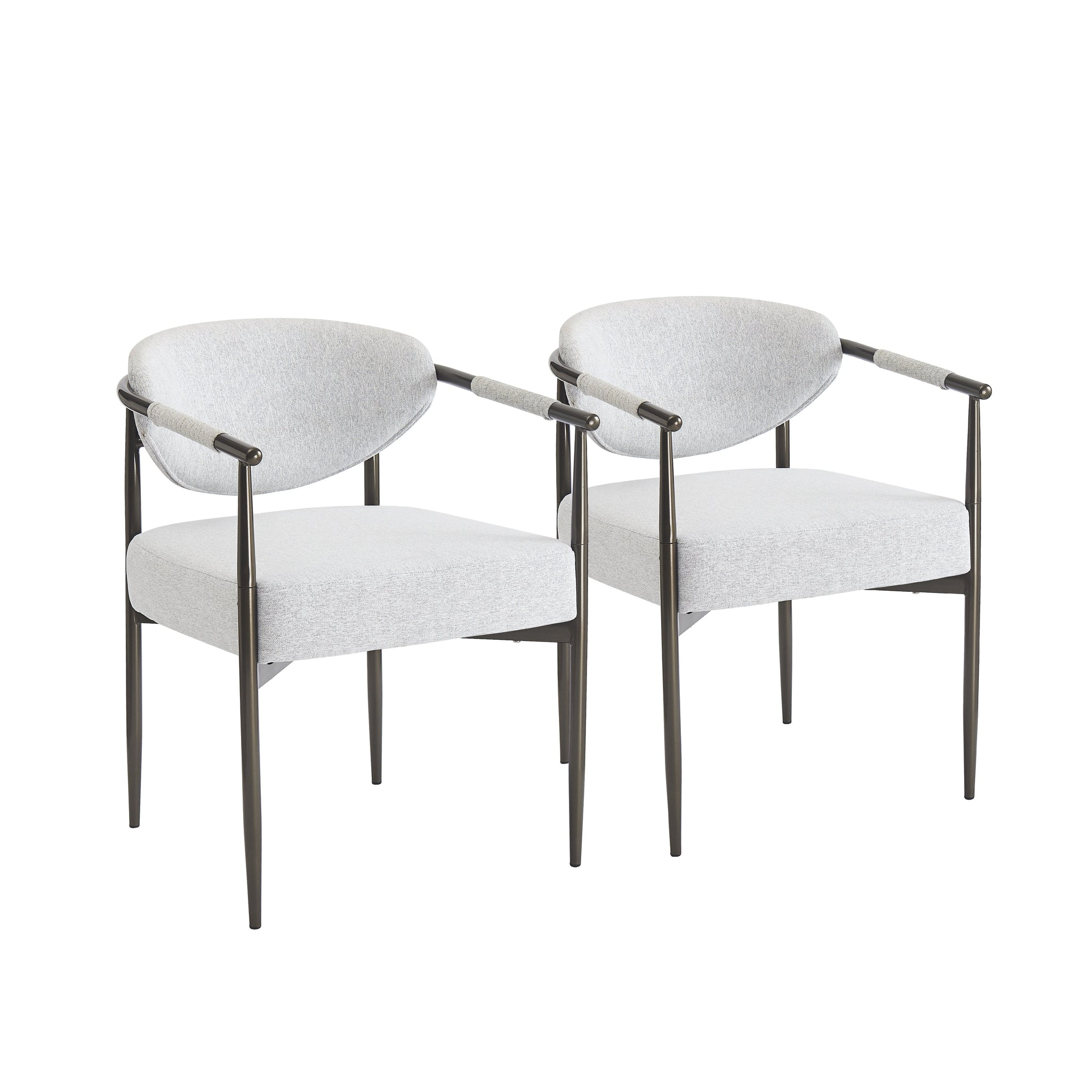 Modern Dining Chairs Set of 2 with Bronze Iron Frame by HouseOfZazla