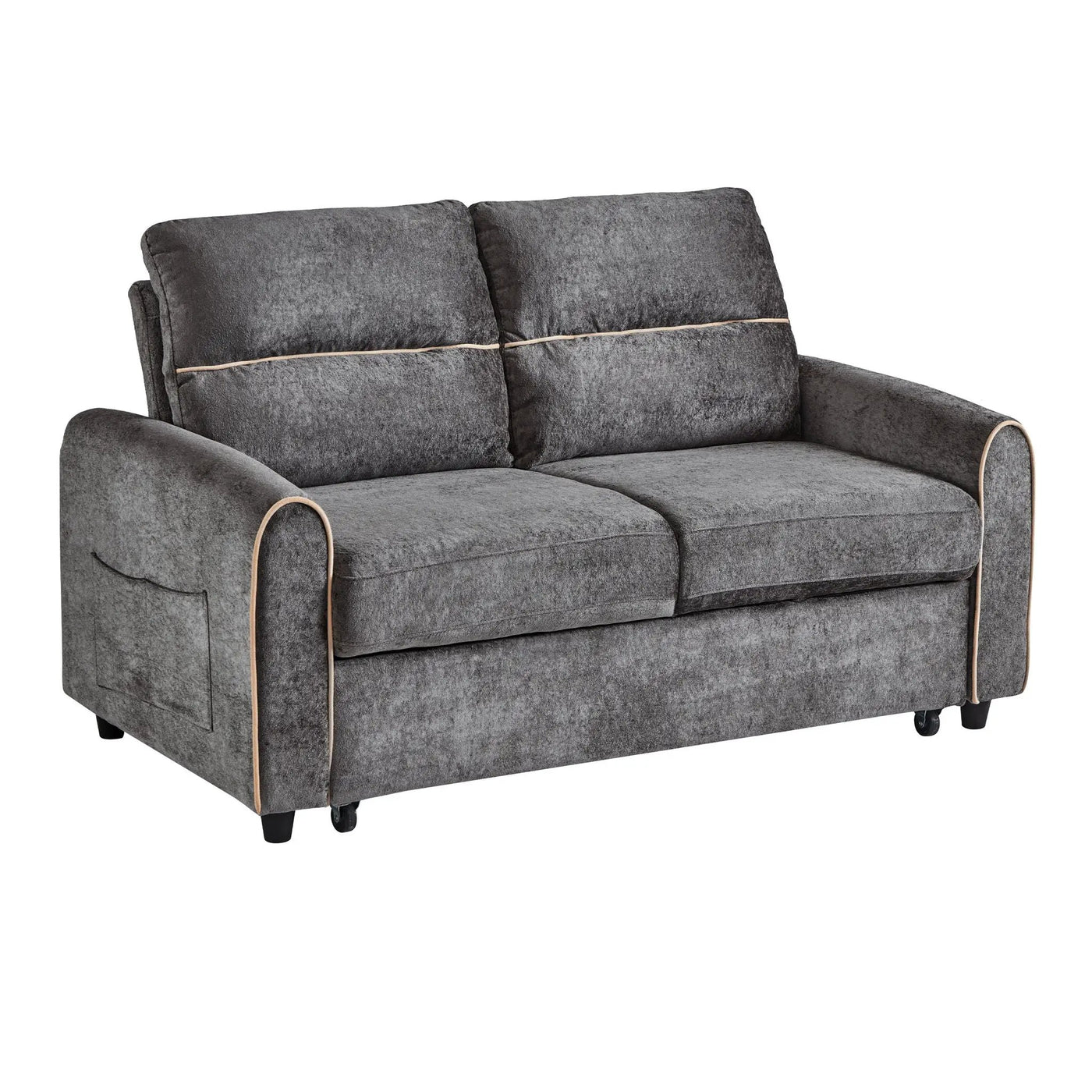 Pull Out Sofa Bed With Adjustable 3 Position Backrest, USB Charging Ports, Side Pockets by Unique Piece Furniture