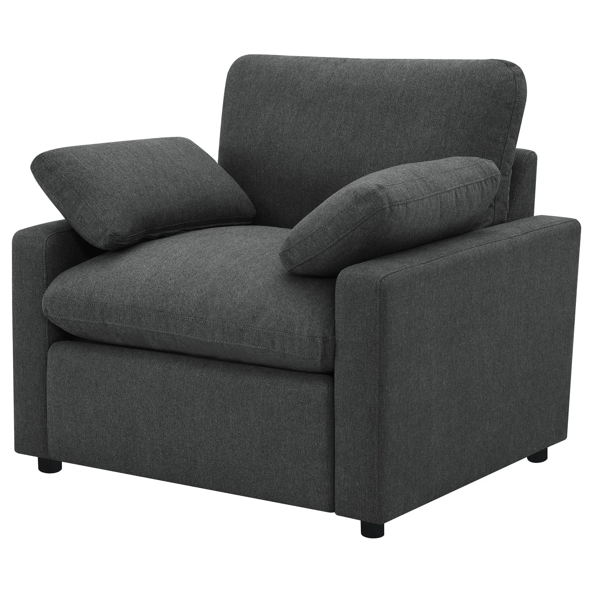 Collins Upholstered Power Recliner Chair Dark Grey by Unique Piece Furniture