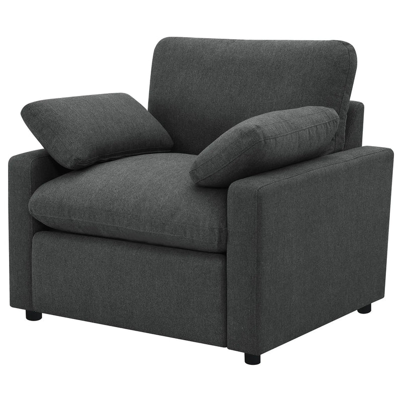 Collins Upholstered Power Recliner Chair Dark Grey by Unique Piece Furniture
