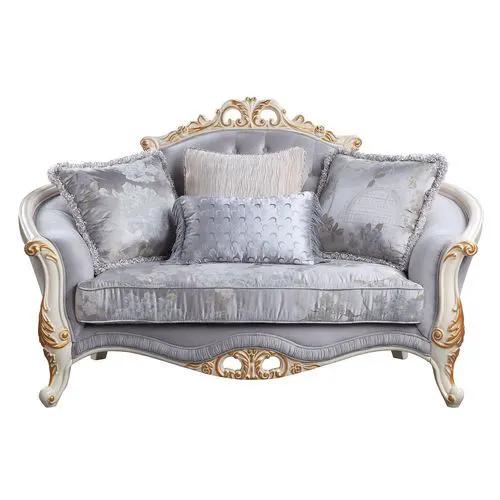 Galelvith - Loveseat With 4 Pillows - Gray Fabric by Unique Piece Furniture