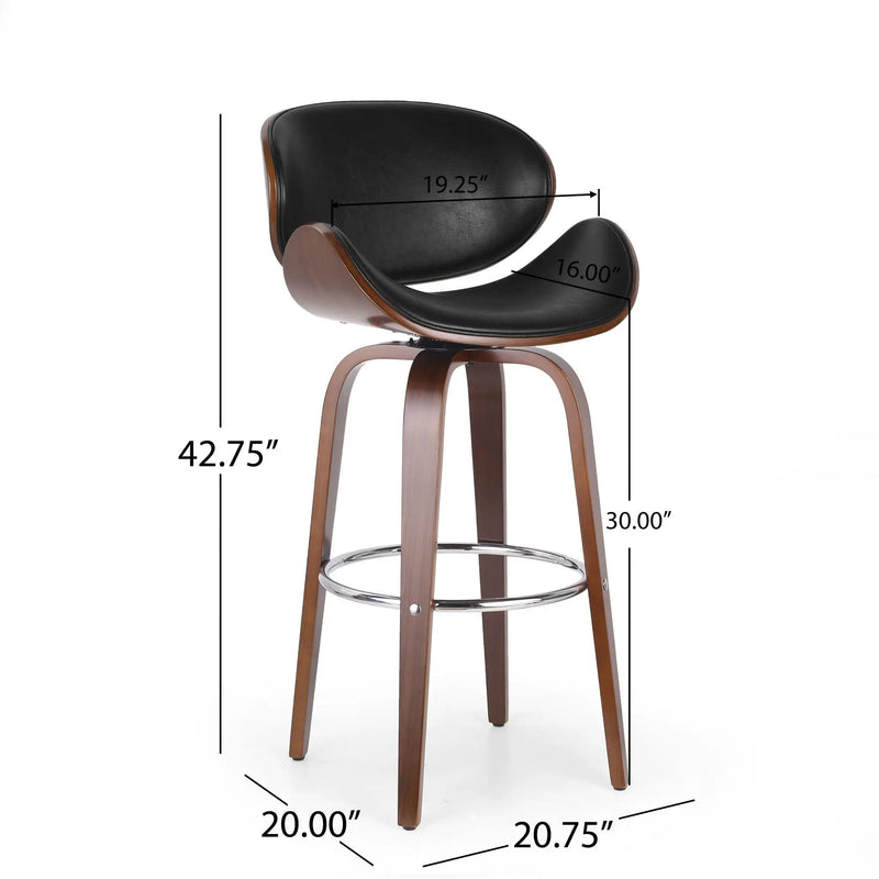 Lumos Mid Century Modern Upholstered Swivel Barstool by HouseOfZazla