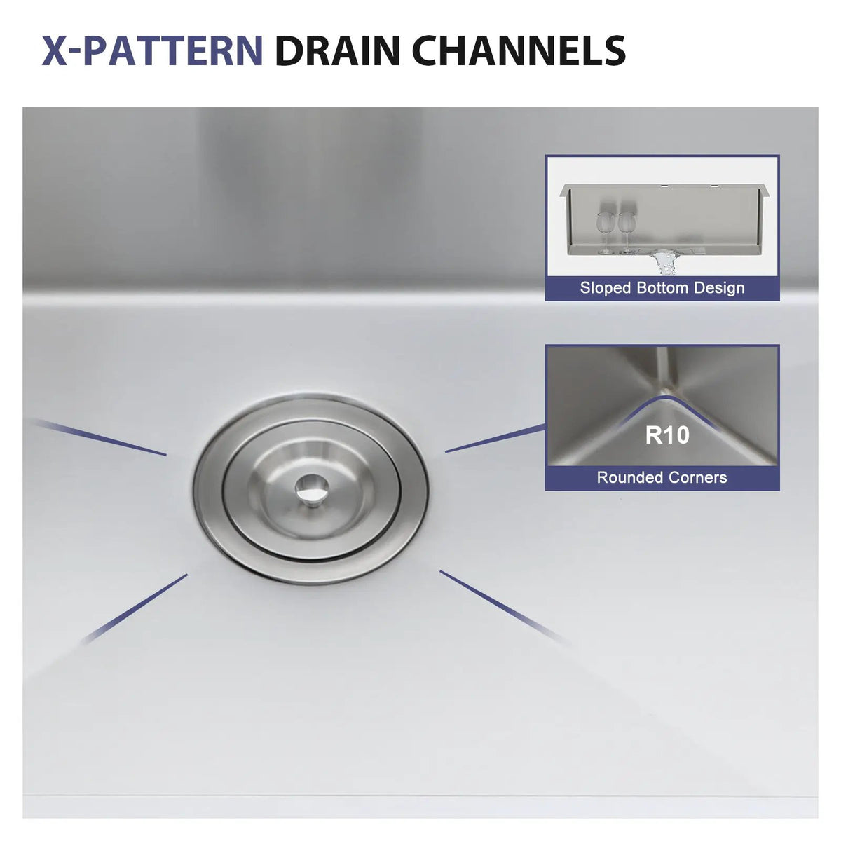 33 Inch Topmount Sink - Stainless Steel Kitchen Sink by HouseOfZazla