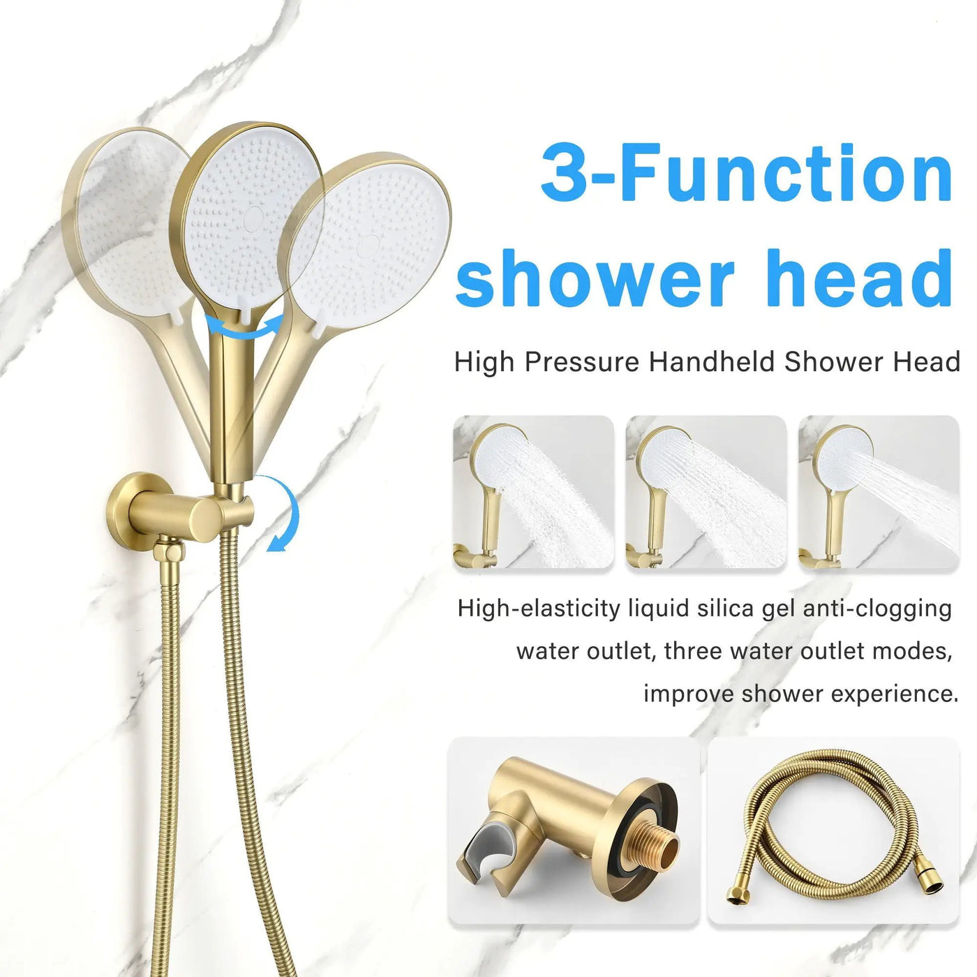 10" Shower System Set With Control Valve And Overhead Shower by HouseOfZazla