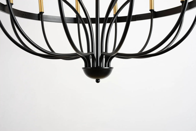 15-Light Industrial Iron Candle Chandelier Modern Farmhouse Pendant Light by HouseOfZazla