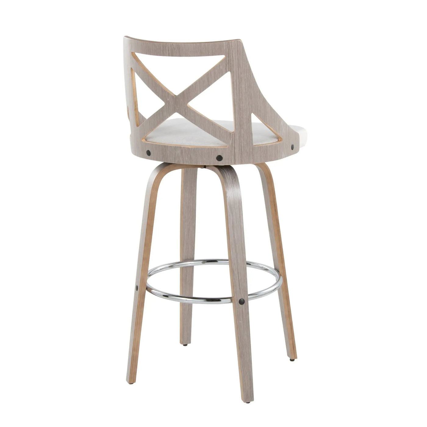 Charlotte - Farmhouse Fixed Height Bar Stool With Round Footrest (Set of 2) by HouseOfZazla