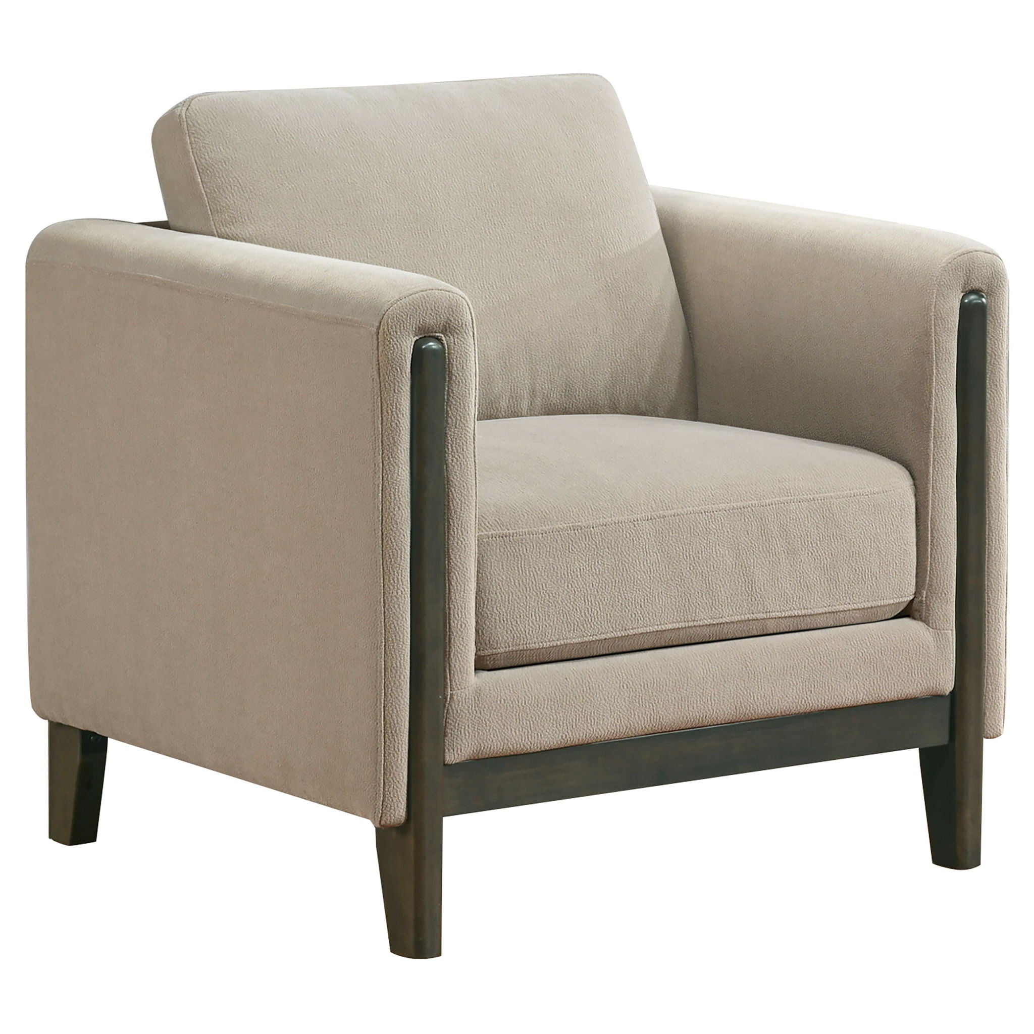 Islington Fabric Upholstered Panel Arm Accent Chair Taupe by Unique Piece Furniture