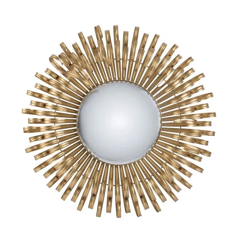 Sunburst Design Wall Mirror Decorative en For Entryway, Modern Living Room - Gold by HouseOfZazla