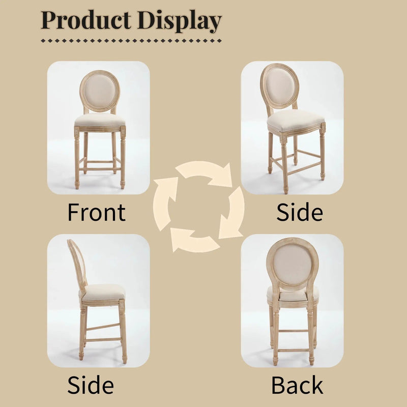 French Country 26'' Height Bar Chairs Set of 2 by HouseOfZazla