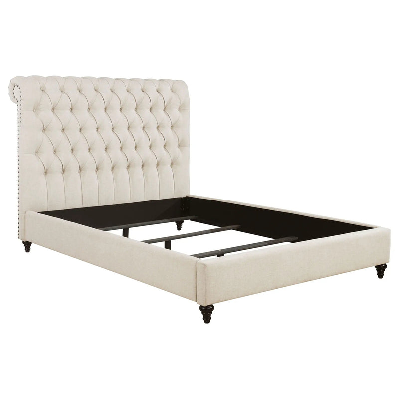 Devon 57-inch Upholstered Full Panel Bed Beige by Unique Piece Furniture