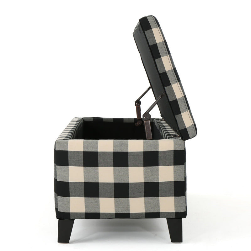Contemporary Storage Ottoman With Seating And Storage - Black by HouseOfZazla