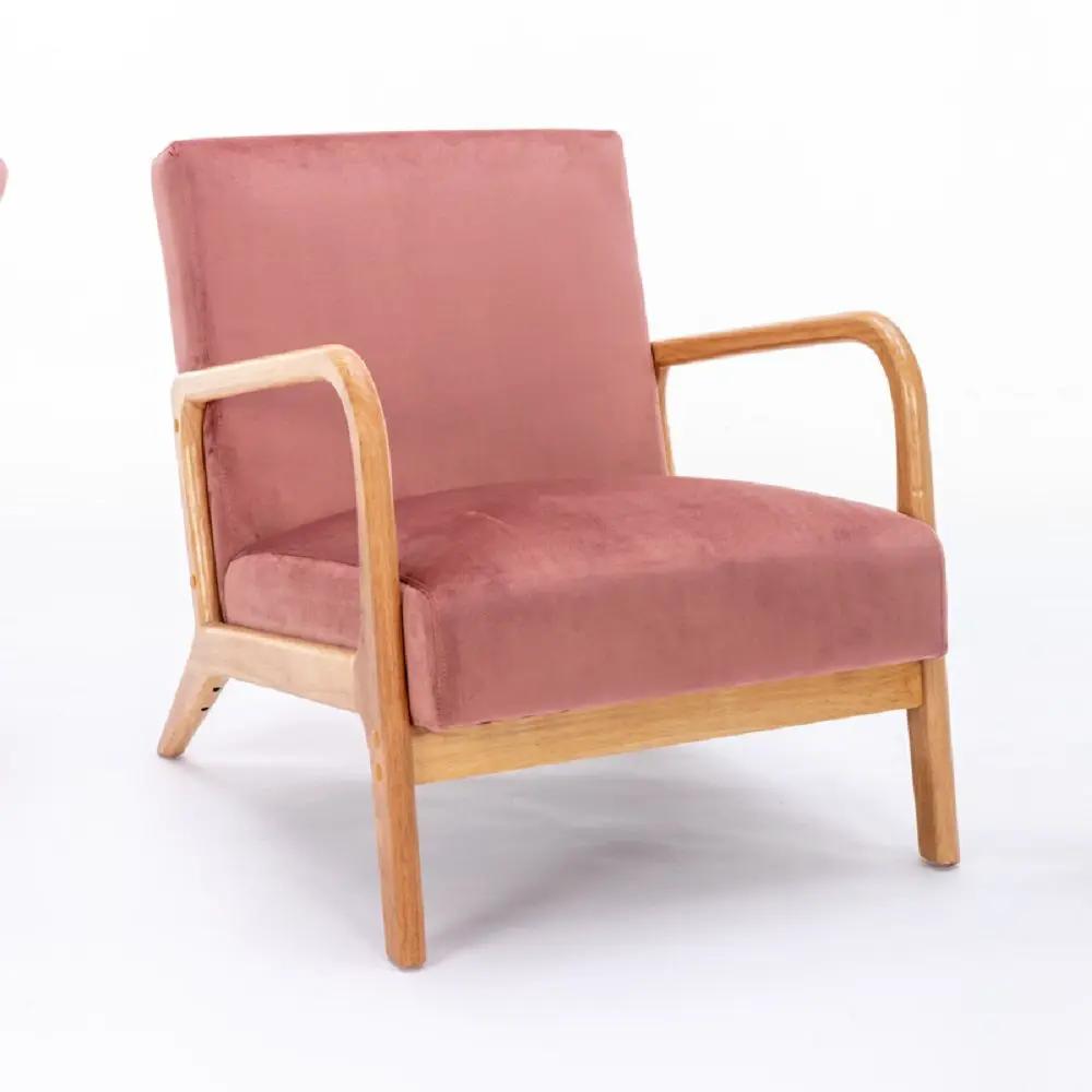 Classic Mid-Century Modern Accent Chairs, Open Framed Armchair With Cushioning by Unique Piece Furniture