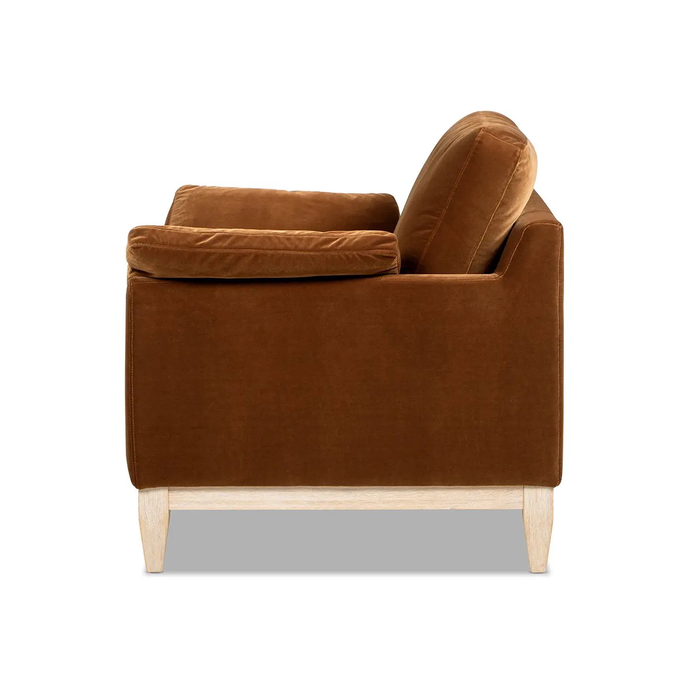 Pasadena 36" Wide Modern Farmhouse Accent Arm Chair, Burnt Orange Velvet by HouseOfZazla