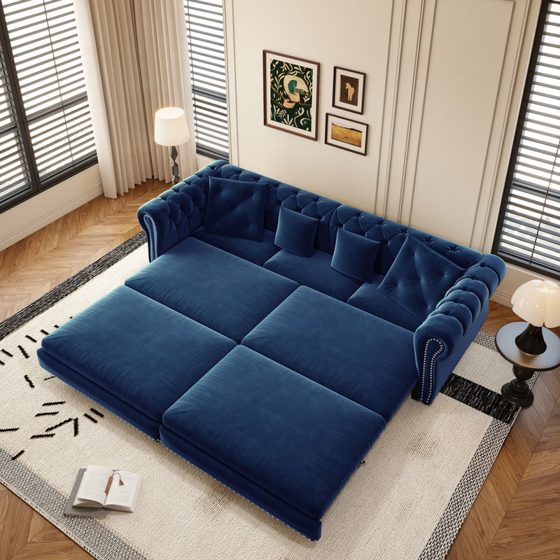 3 In 1 Convertible Sleeper Sofa Bed With Movable Ottoman by HouseOfZazla