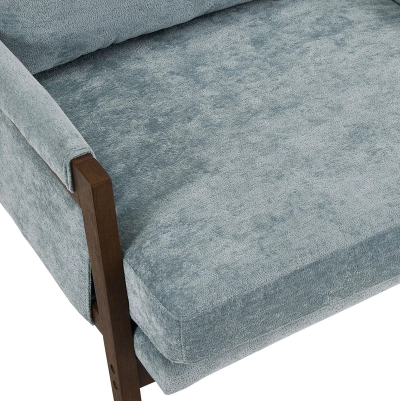 Kelly - Mid-Century Modern Velvet Accent Armchair - Blue by Unique Piece Furniture