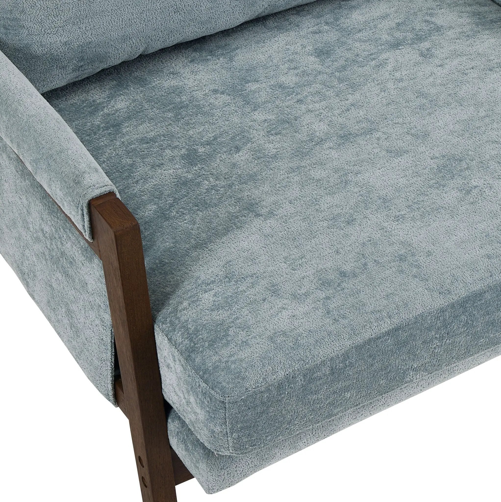 Kelly - Mid-Century Modern Velvet Accent Armchair - Blue by HouseOfZazla