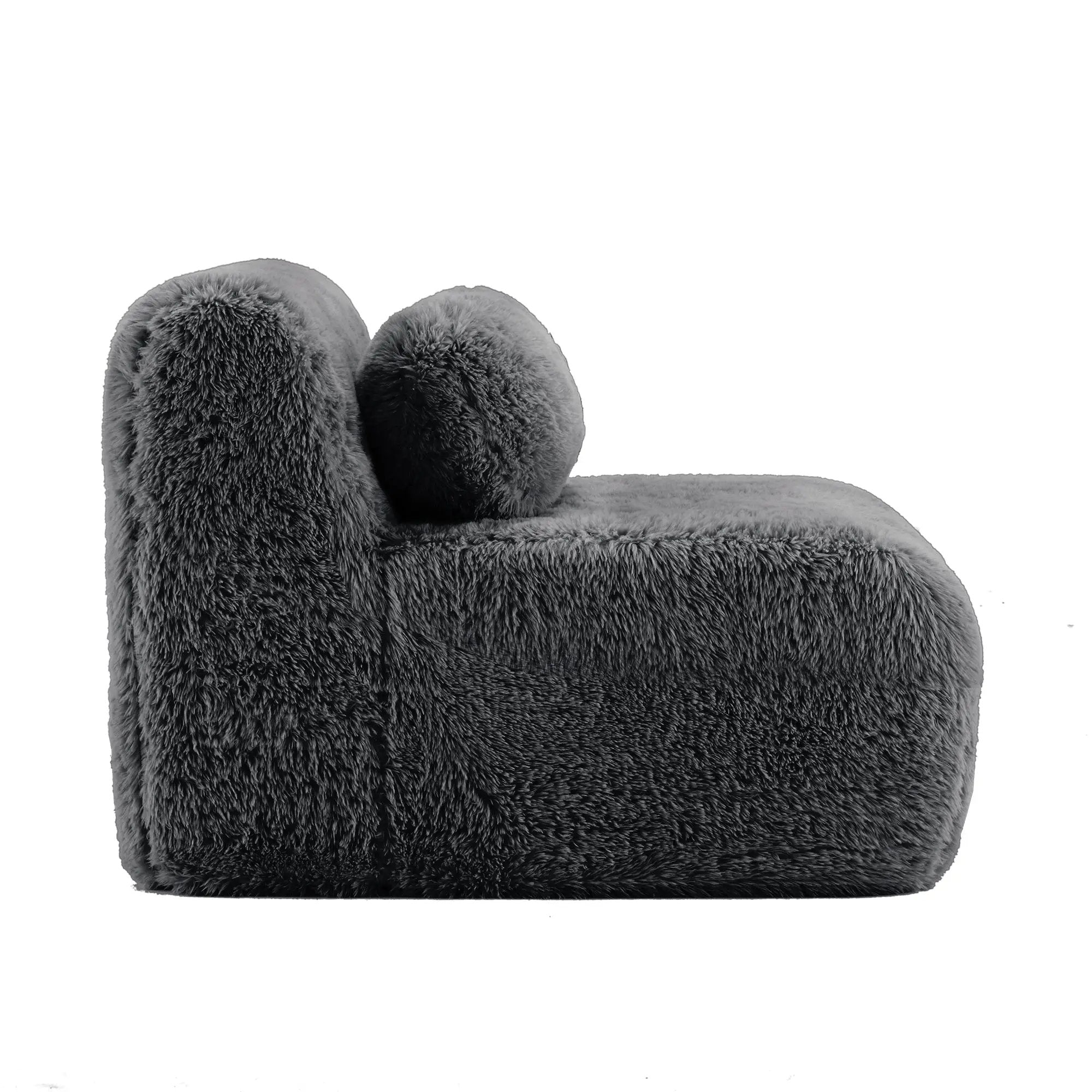 Aviana Armless Sofa With Pillow Plush Fabric - Dark by HouseOfZazla