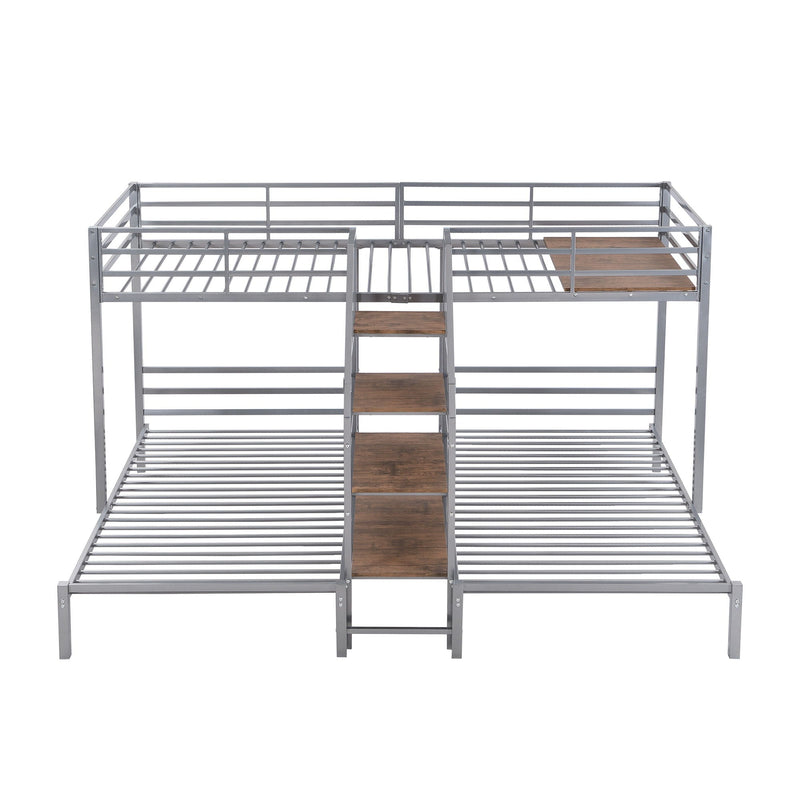 Metal Bunk Bed With Storage Shelves Staircase by HouseOfZazla