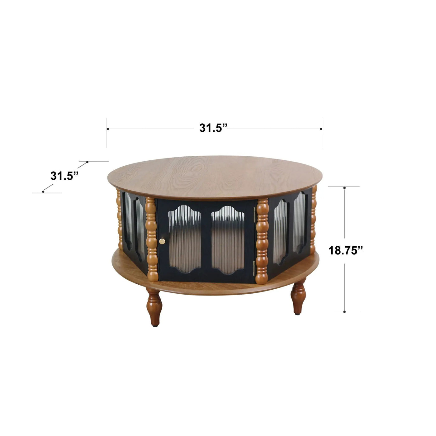 Round 3 Door Storage Coffee Table For Living Room by HouseOfZazla