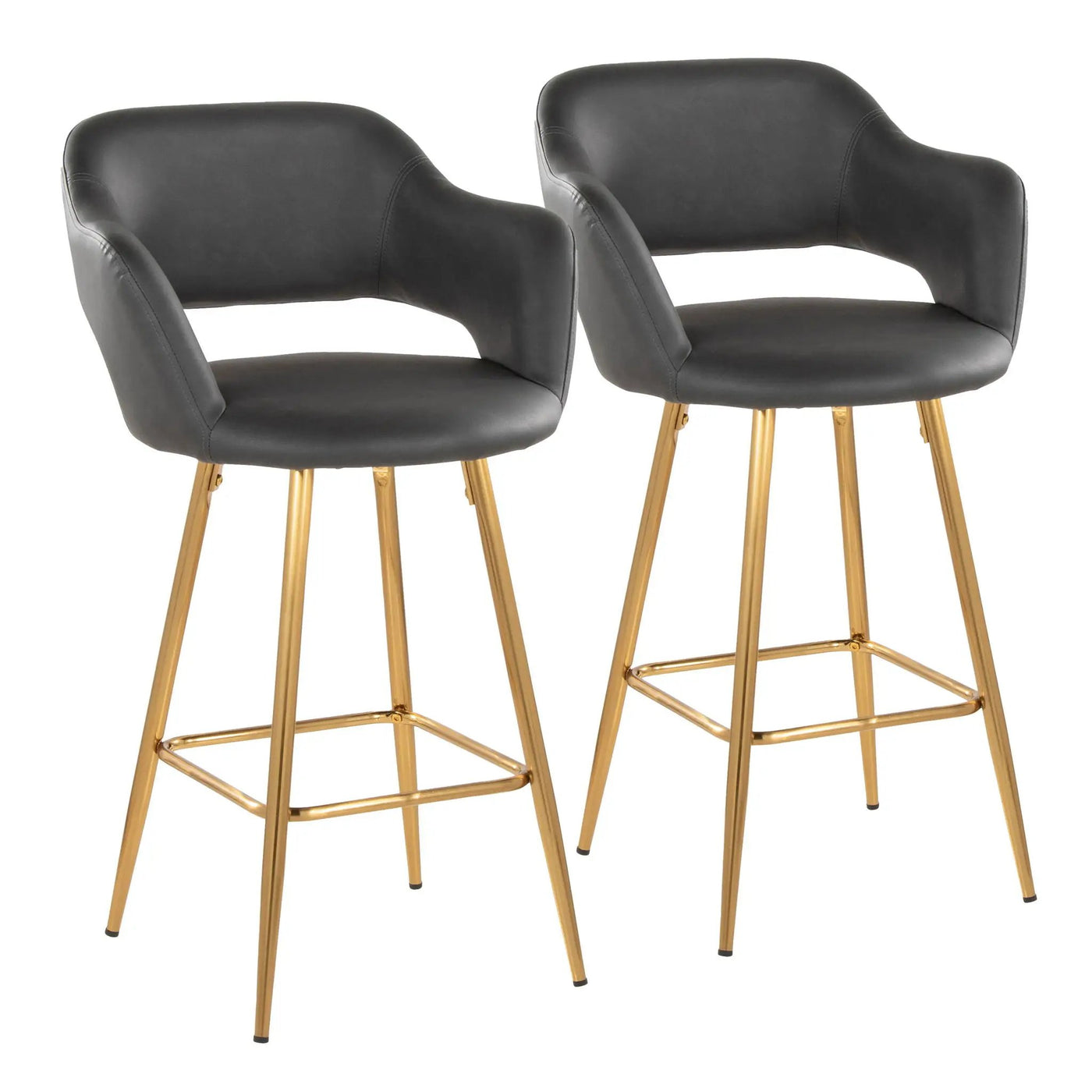 Margarite - Contemporary Fixed Height Counter Stool With Footrest (Set of 2) With Square by HouseOfZazla