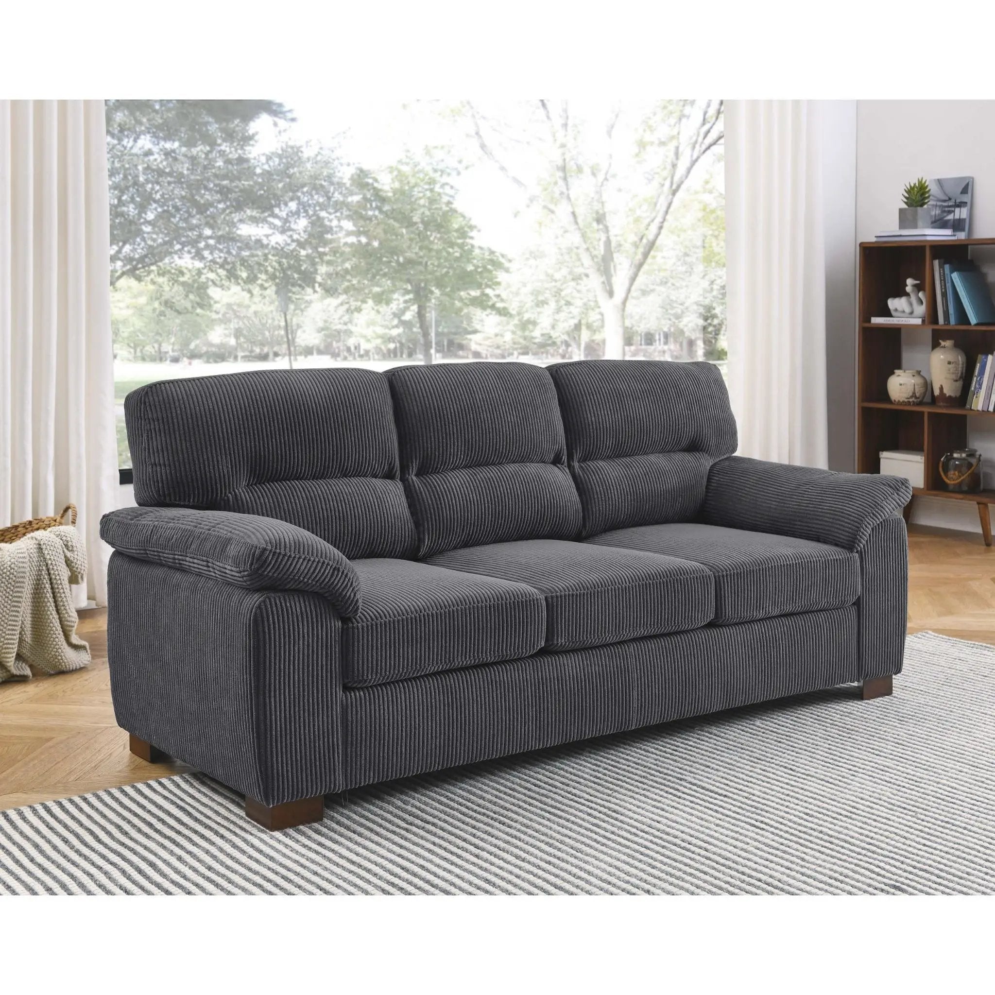 Vintage Inspired 3 Seat Sofa With Tufted Cushions by HouseOfZazla