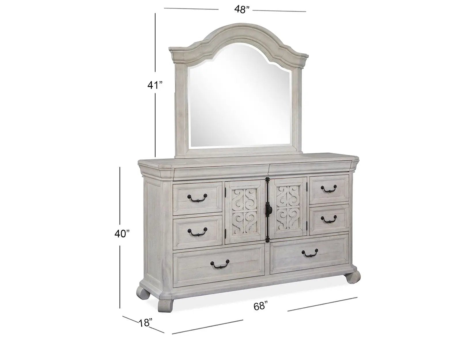 Bronwyn - Shaped Mirror - Alabaster by Unique Piece Furniture