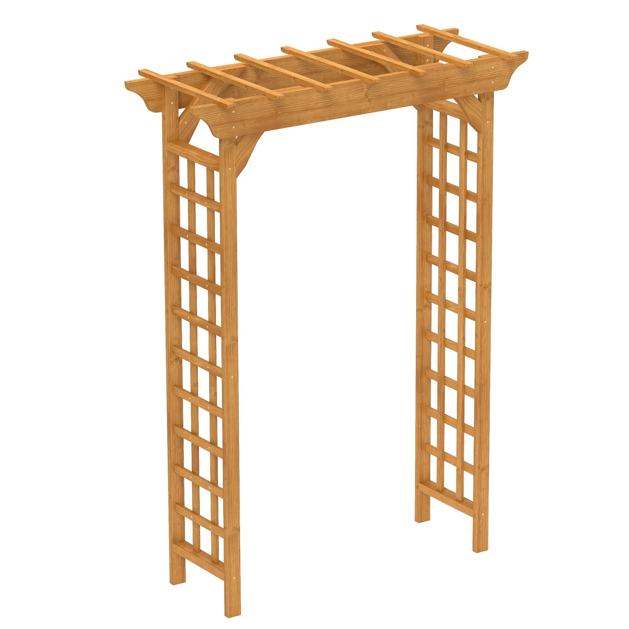 Arbor, Wedding Arch For Ceremony, Trellis For Plant Climbing, Christmas Decor Pergola For Garden Backyard - Yellow by HouseOfZazla
